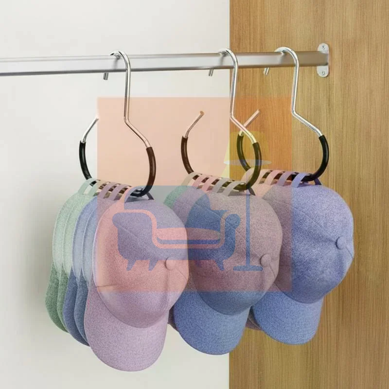2/5pcs Stainless Steel Baseball Cap Rack Organizer Non Slip Wall Mount Hanging Hat Hanger For Caps - Detail 1