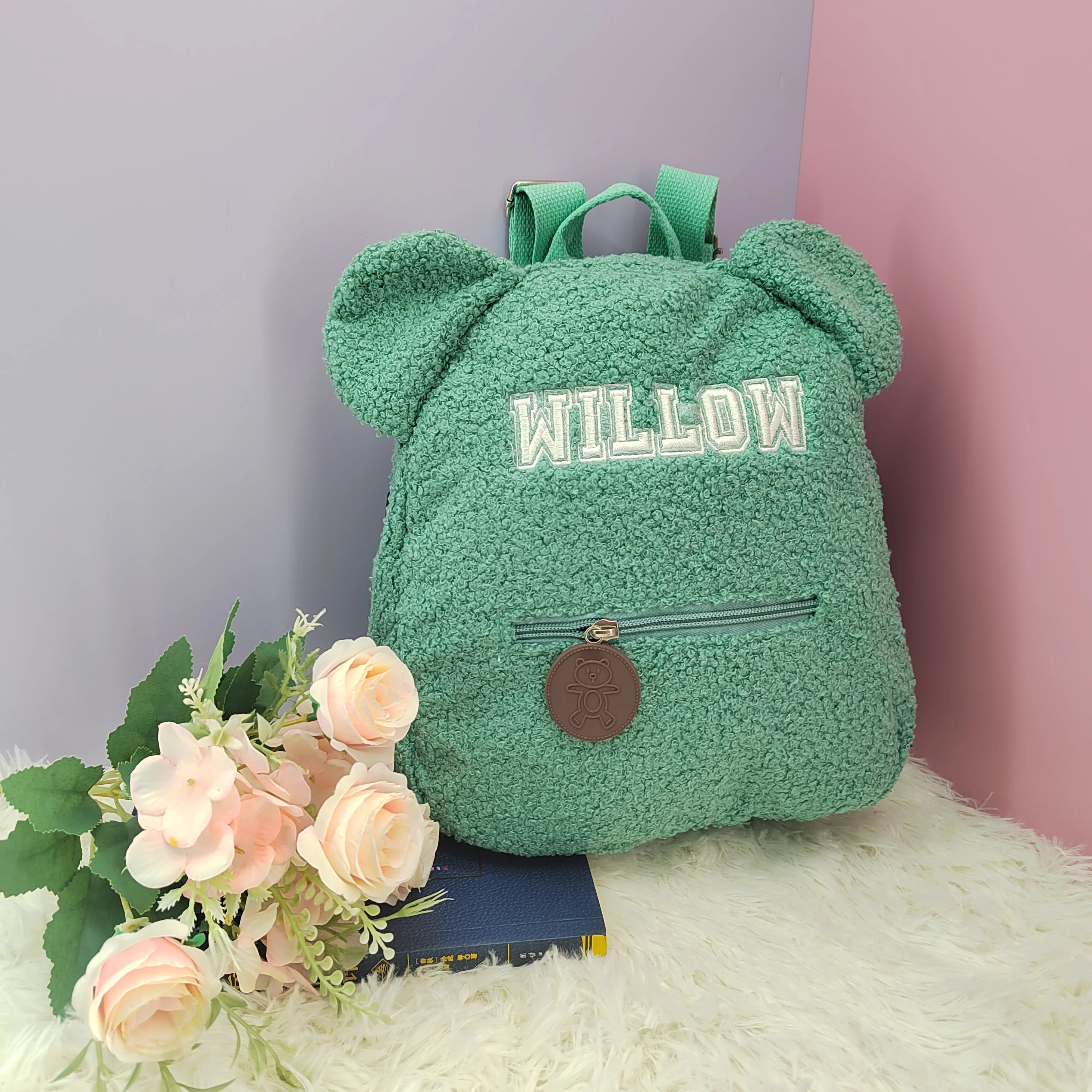 Personalized Embroidered Toddler Backpack Bag Lightweight Plush Bear Bag Kids Custom Name Backpack Gift for Boys Girls Ladies