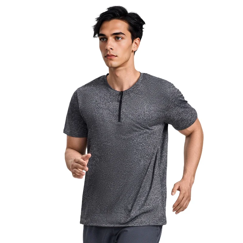 

Men's sports casual quick-drying T-shirt, high elasticity, round neck, light, breathable, short-sleeved for sports and fitness