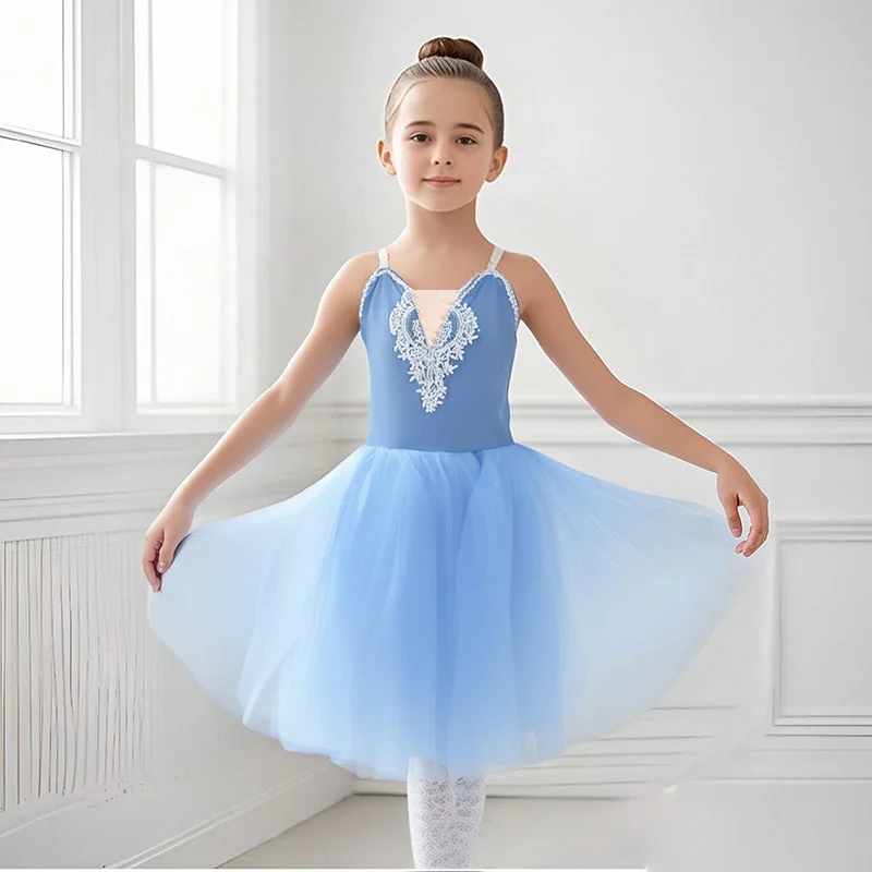 

Новое романтичное синее балетное платье для женщин, профессиональное платье для танцев в стиле Кармен, современное балетное платье для взрослых и девочек.