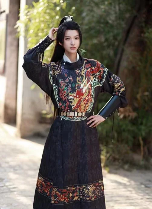 Original Chinesische Hanfu Männer Frauen Tang-dynastie Runde Kragen Traditionelle Kleidung Robe Nische Schwertkämpfer Hanfu Kleid Kostüm Drachen