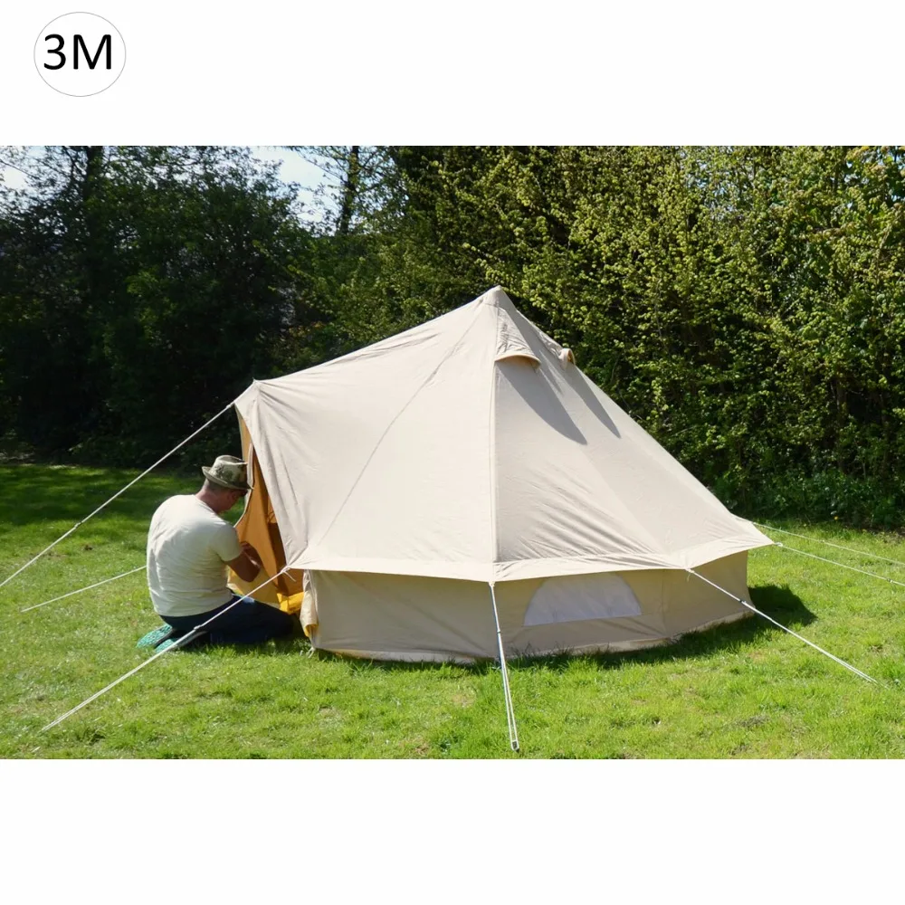 

3M Luxury Outdoor Waterproof 4 Season Family Camping Winter Glamping Cotton Canvas Yurt Bell Tent