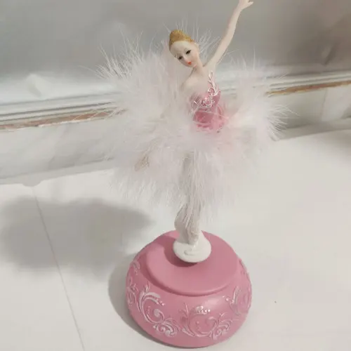 발레리나 뮤지컬 박스 춤추는 소녀 우아한 공예 상자, 여자 친구 집 책상, 결혼식 생일 선물 핑크 