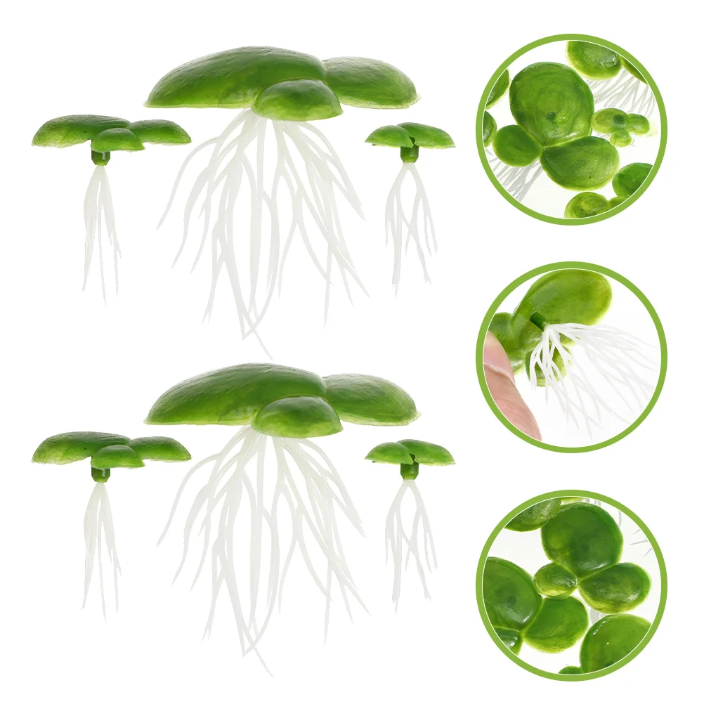 90 Pcs Duckweed Plastic Aquarium Plants Fish Tank Decorations Ornament Decorative Grass Floating Faux