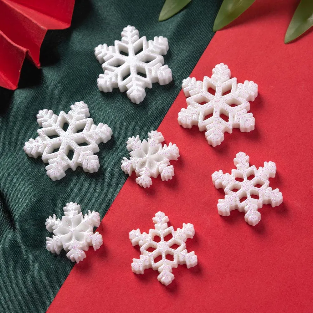 

20Pcs Mini Resin Snowflake Charm Christmas Party Decoration Accessories for Making Hair Accessory Phone Clothing DIY Accessories