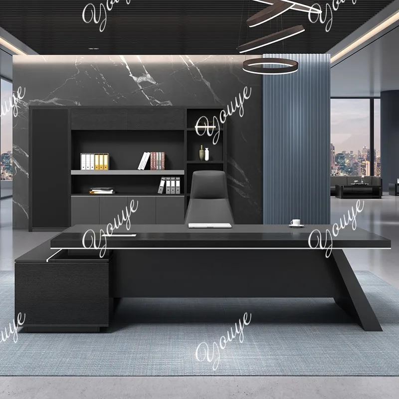 Workstation Large Storage Office Desk Work Chair Set Executive Reception Organizer Table Study L Shaped Escritorio Furniture