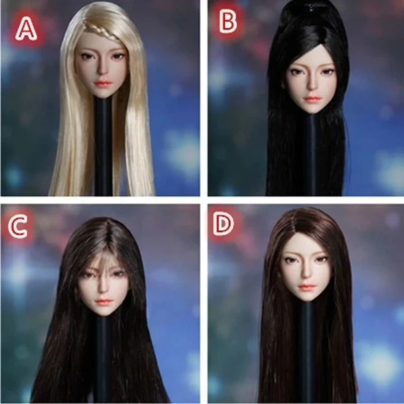 

Super Duck Sdh030 1/6 Girl Long Straight Hair Head Sculpt Carving Model Fit 12'' Ph Tbleague Pale Skin Action Figure Body Dolls
