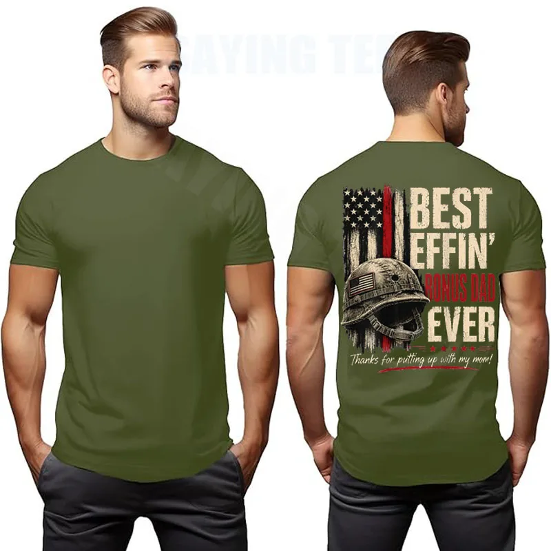 Bestes Effin Bonus Dad Ever Retro Patriotisches Stiefvater-T-Shirt Y2k US-Flaggen-Grafik Herrenbekleidung Ehemann Neuheit Geschenk Baumwollkleidung – Detail 10