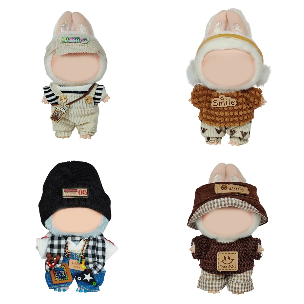 

For Labubu Clothes Plush Idol - University Prep Style Outfit & Accessories Travel-Ready Doll