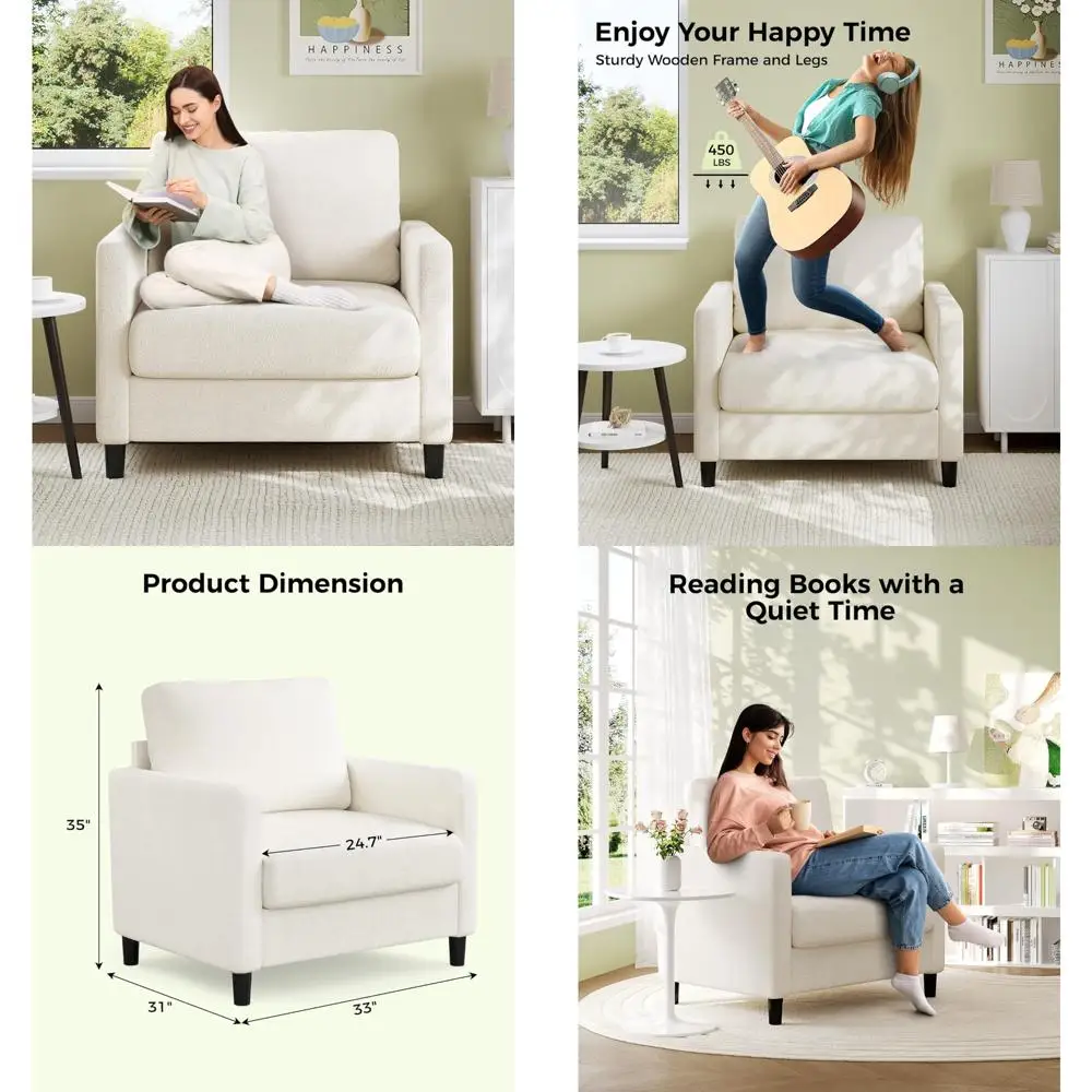 كراسي بذراع مريحة لغرفة المعيشة - إعداد بدون أدوات، كرسي قراءة لغرفة النوم، أثاث مصنوع بالكامل من الخشب #1