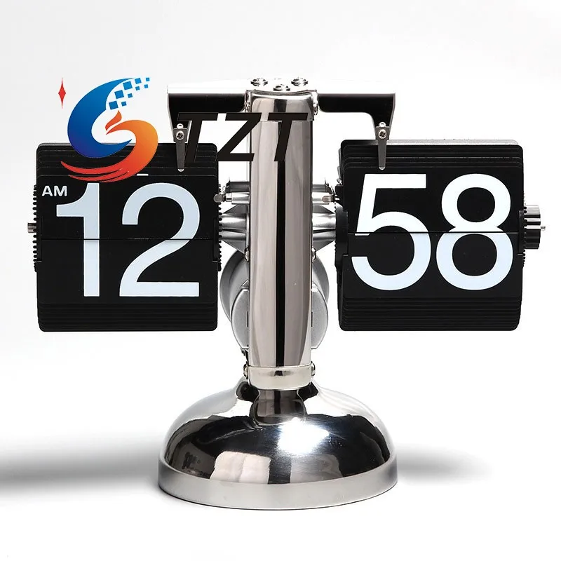 

TZT черные/белые 12-часовые креативные механические автоматические раскладные часы из нержавеющей стали, спортивное табло с дисплеем