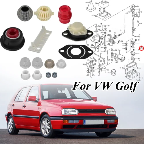 Juego para VW Golf Mk1 17 Mk2 1G MK3 1H Rabbit Caribe Citi Seat Ibiza Kit de reparación de palanca de cambios de conexión de engranaje de transmisión Manual delantera