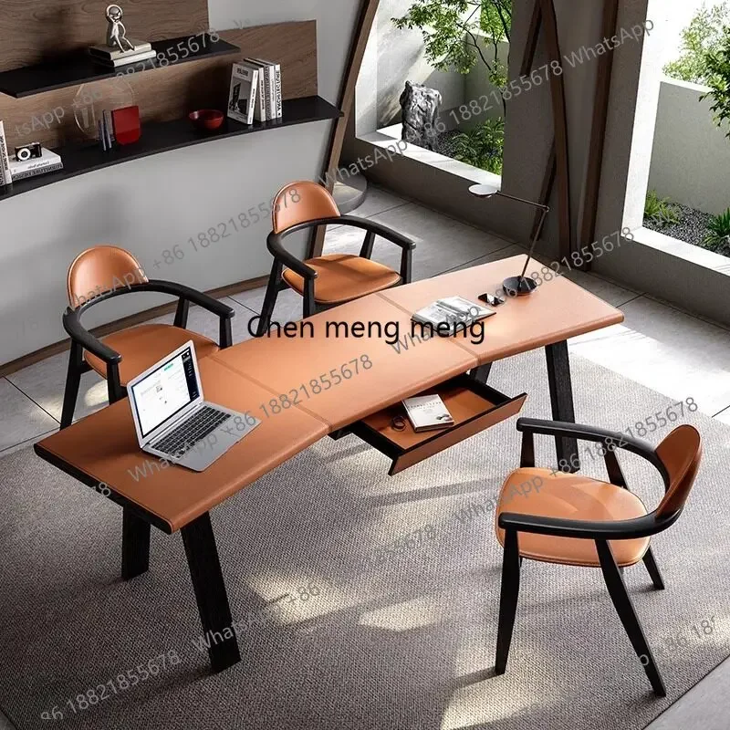 

Italian Minimalist Desk Office Plain Wood Luxury Desk Office High-end Acrylic Sturdy Office Furniture Scrivanie Per Ufficio