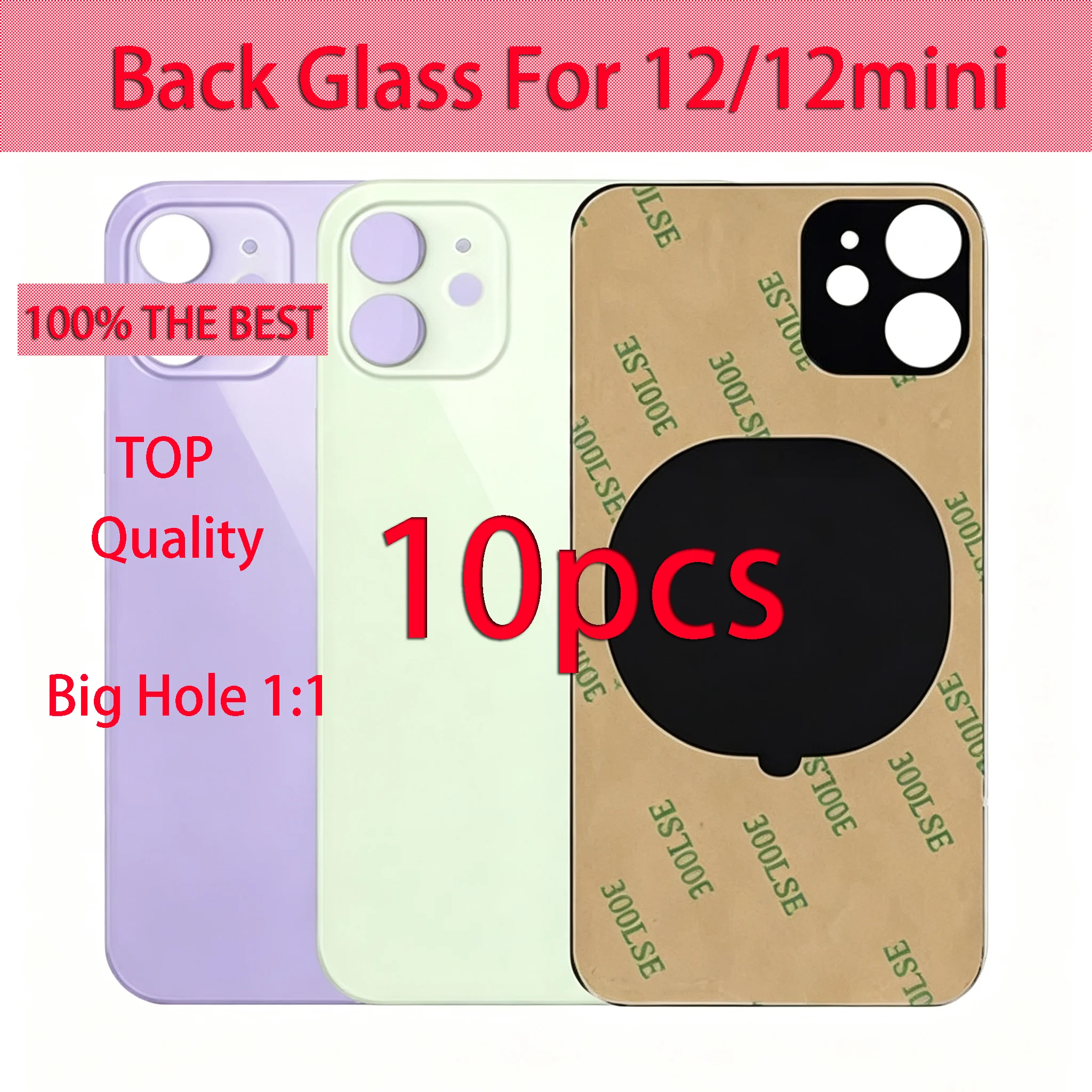 10-個の大きな穴のバックガラス-iphone-12-12-mini-用-耐久性のあるバッテリーカバードア、プロの修理交換部品