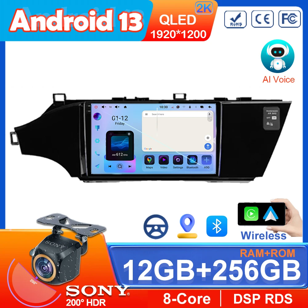 9 Inch CARPLAY Android13 Auto For Toyota Avalon 4 IV XX40 2012 - 2018 CAR GPS Auto motive Multimedia Vehicle Screen Radio Stereo