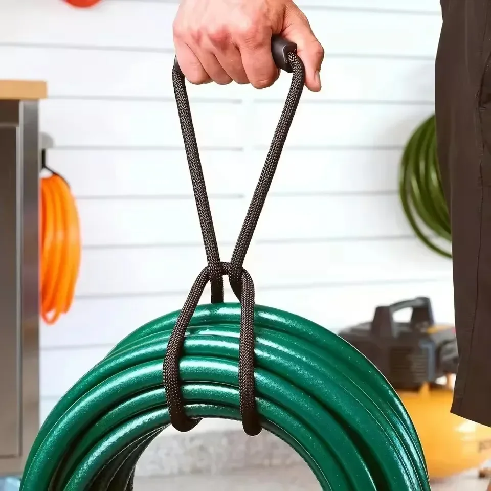 Storage Strap Heavy-Duty Hook and Loop Cord Carrying Strap, Hanger, and Organizer with Handle for Pool Hoses Garden Hoses Cables