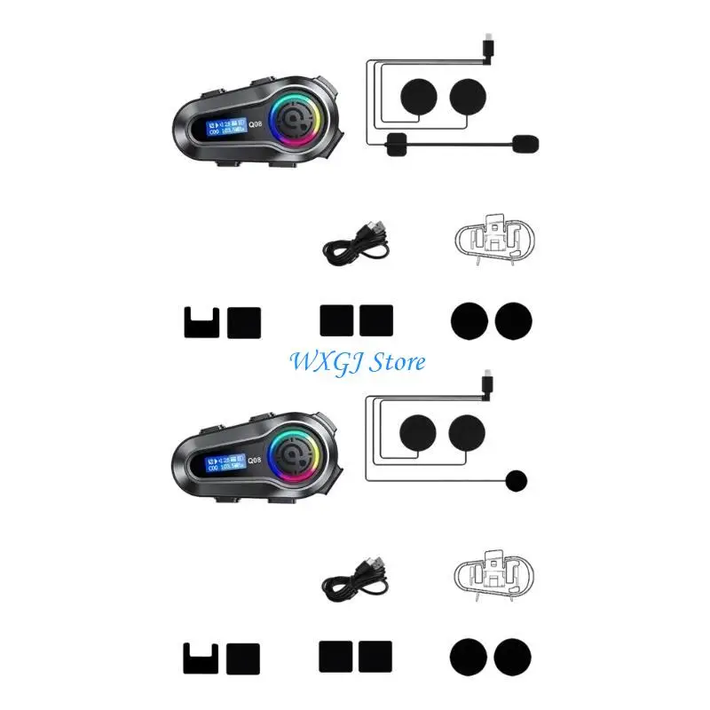 

37JE Водонепроницаемая гарнитура для шлема Звуковой эффект ЖК-дисплей Четкий дисплей FM-радио стабильный сигнал