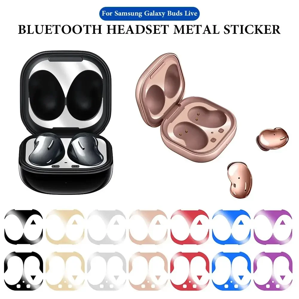 Metal Dusting Stickers for Galaxy Buds Live Buds 2 3 Pro Sticker Metal Dust Guard Scratchproof Accessories Earphone Cases Cover