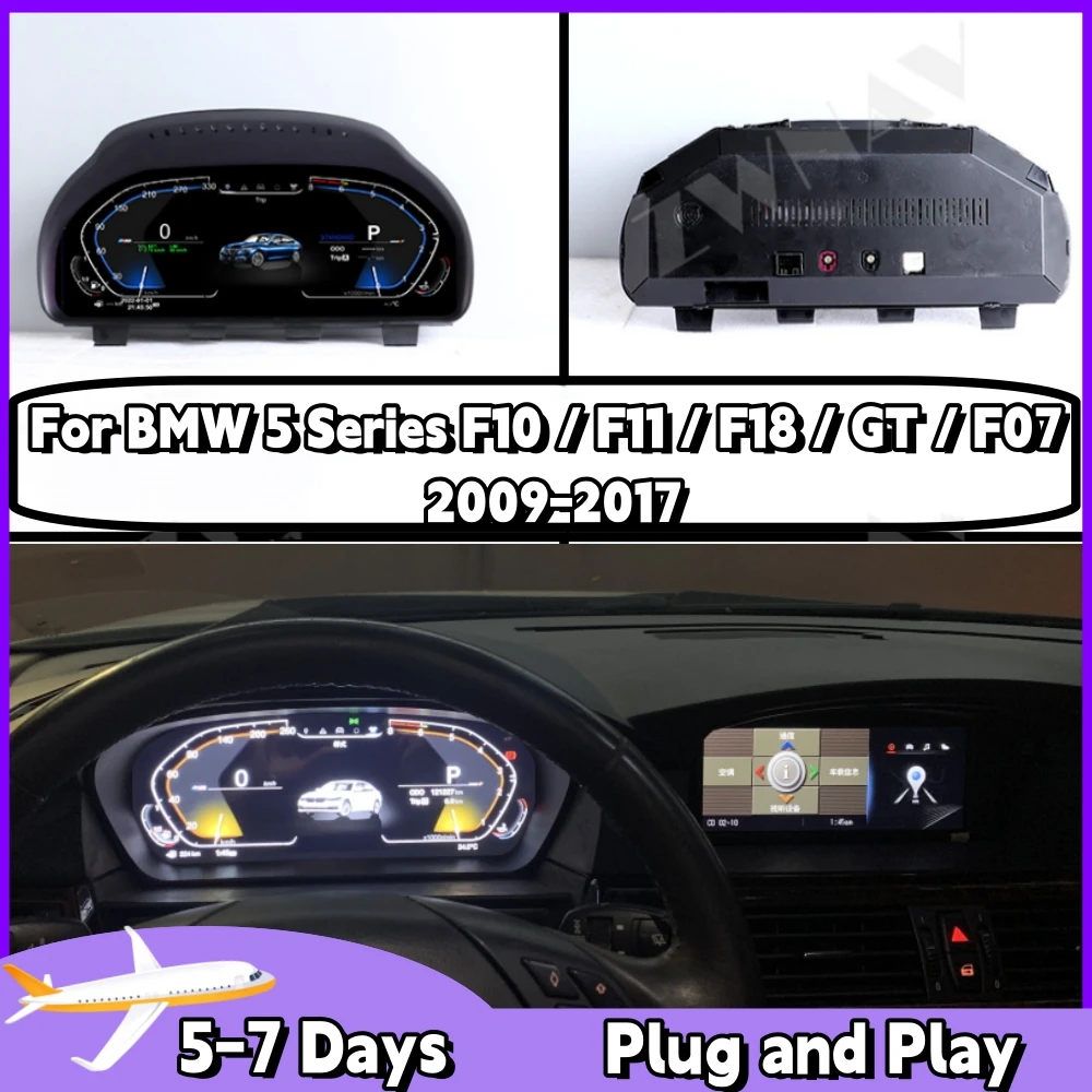 

2024 New LCD Digital Dashboard For BMW 5 Seires GT F10 F11 F12 F18 F07 2009-2017 Cluster Digital Panel Cockpit Voor Speedometer