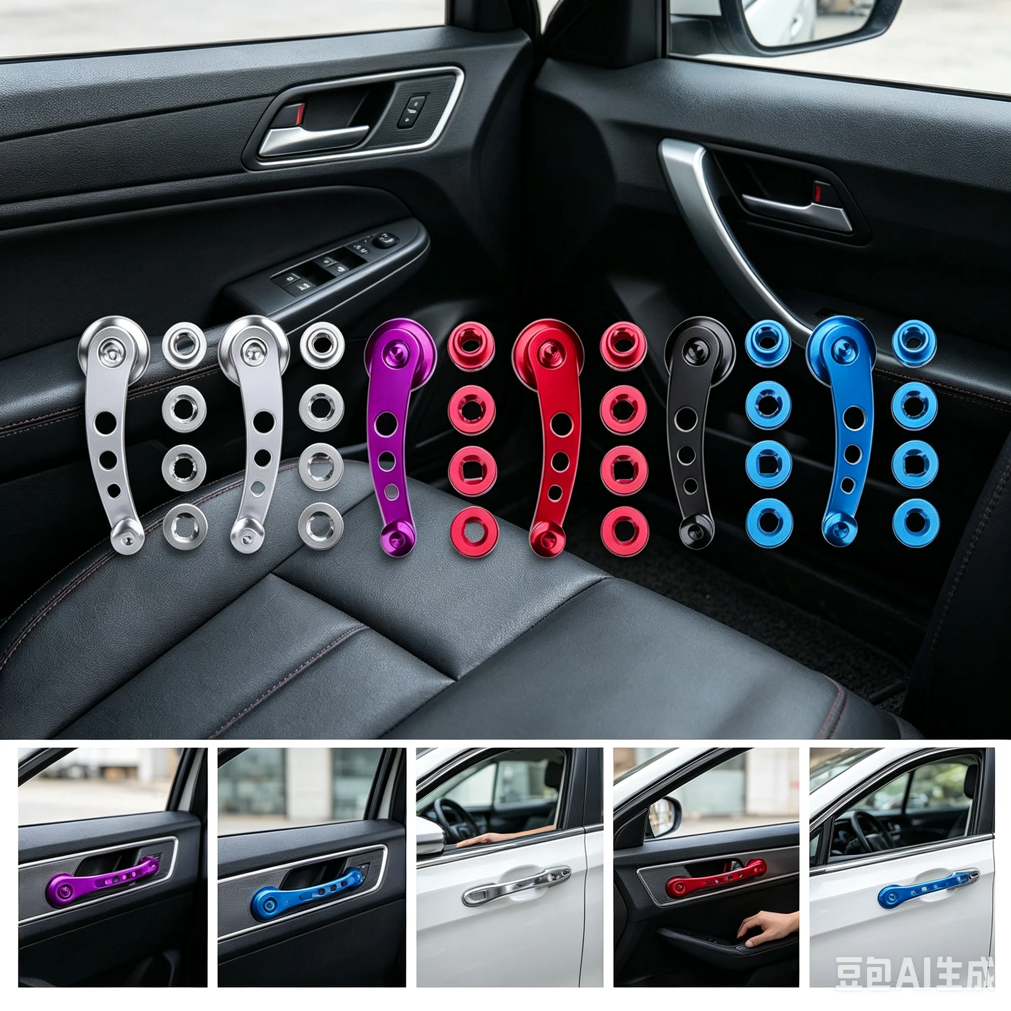 Universal Aluminum Alloy Car Manual Window Hand Lifting Crank Handle Winder Lifter Riser Car Accessories Replacement