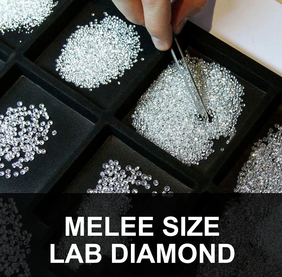 Pass Diamond Tester Lab Created HPHT CVD Melee Diamond 0.8~3.0mm Small Size Lab Grown Diamond Wholesale