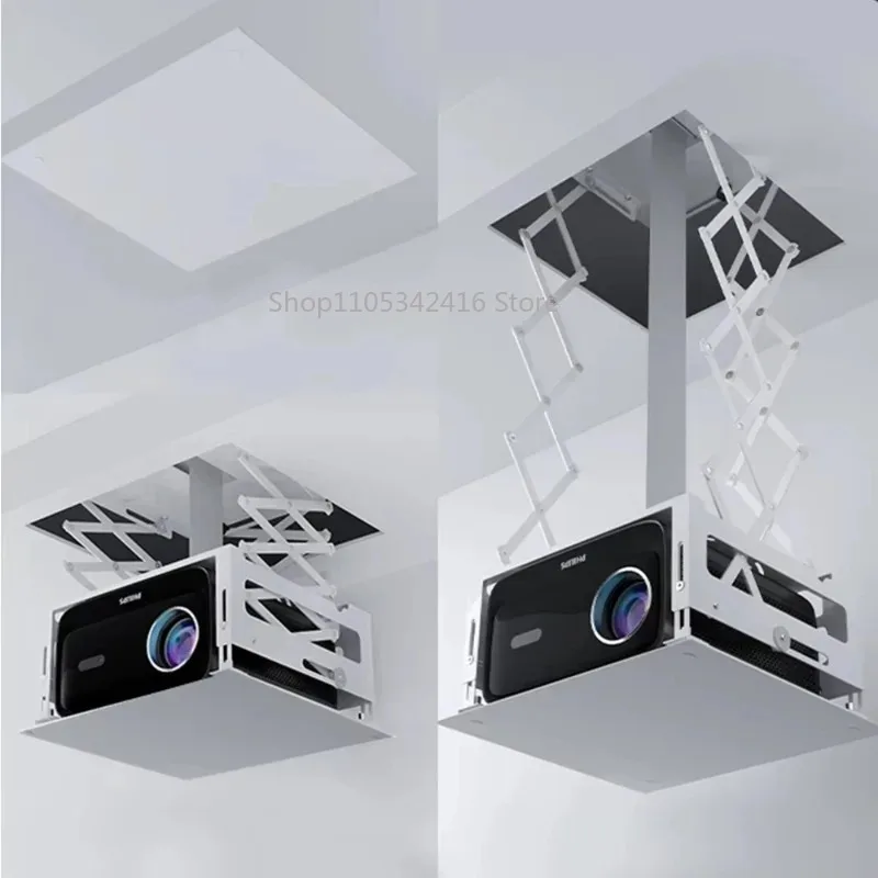 Ultra-thin Hidden Electric Telescopic Ceiling Embedded Projector Lifting Bracket AutomaticProjectorLiftforHome&OfficeCeilingRack