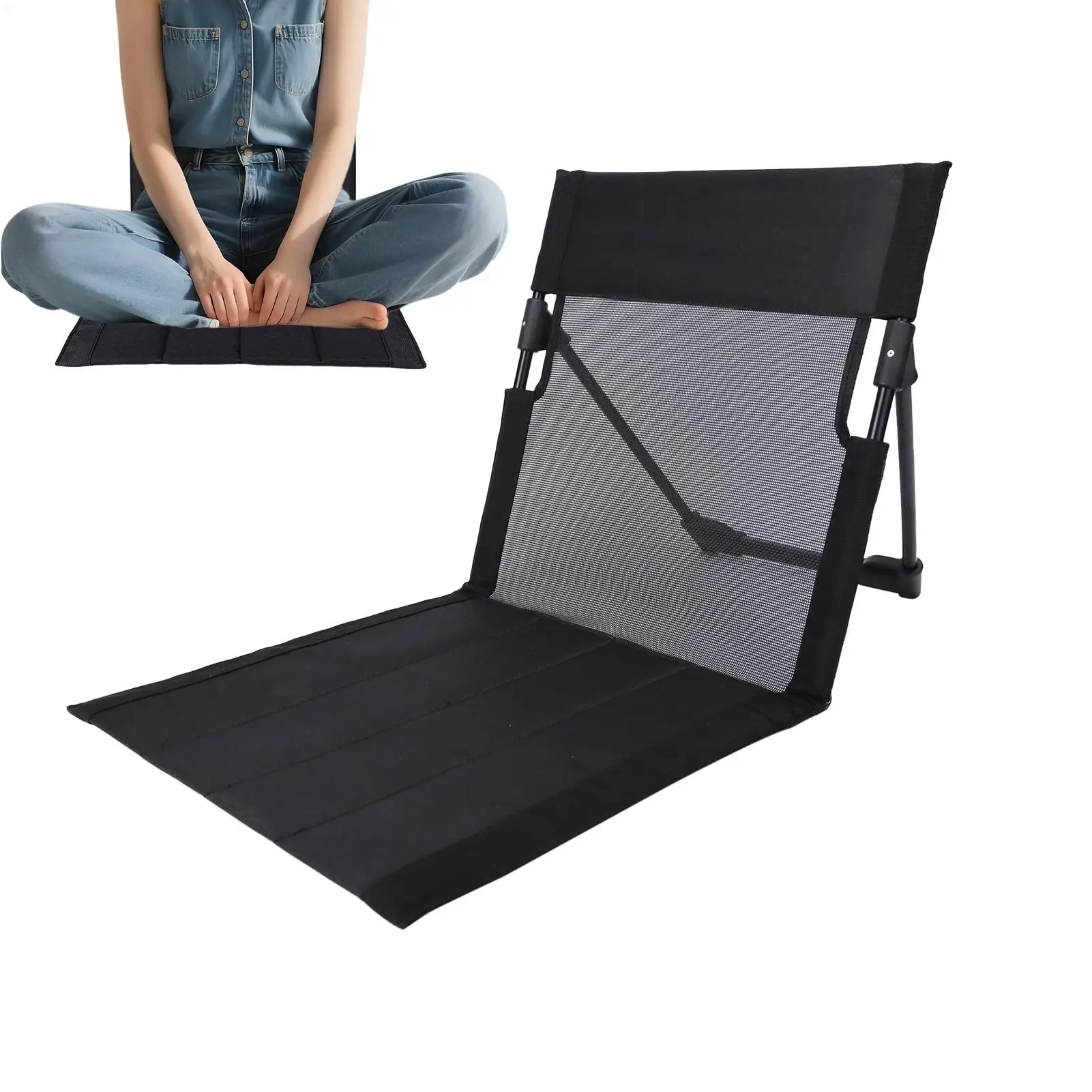 

Пляжное складное кресло-шезлонг без ножек с откидной спинкой для пляжа, кемпинга, газона, бассейна, патио, сада, заднего двора