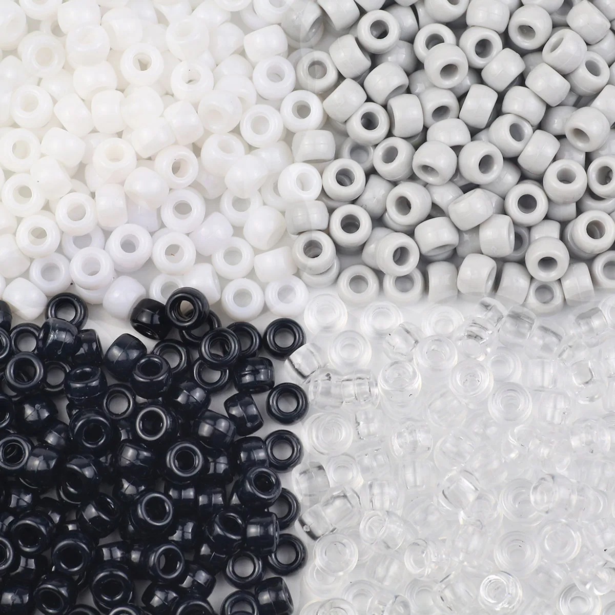 Acrylic Black White Grey 9MM Loose Cylindrical Beads For Jewelry Making DIY Halloween Decoration Bracelets Accessories 190pcs