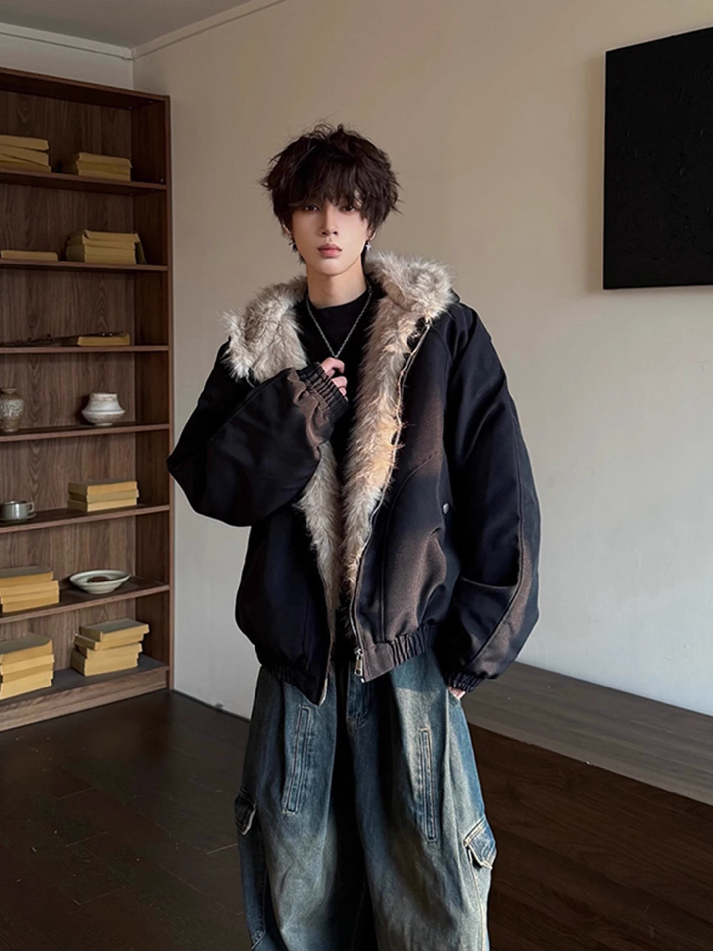 

Cleanfit Thiened Winter Jaet пальто с капюшоном теплая хлопковая верхняя одежда с меховым воротником молодежная модная повседневная одежда