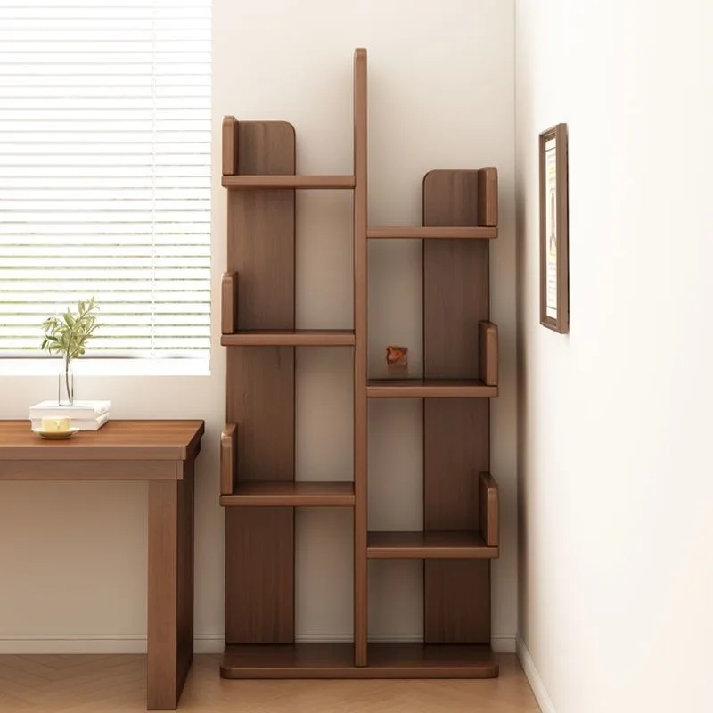 

Solid wood bookshelf shelf floor-to-ceiling simple household living room bedroom wall flower stand simple creative tree-shaped