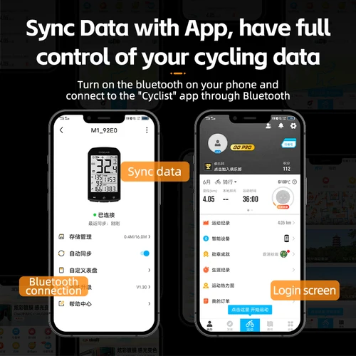 Imagen 2 del producto ROCKBROS M1 GPS bicicleta ordenador Bluetooth 5,0 ANT + velocímetro inalámbrico MTB bicicleta de carretera Ciclismo medidor de velocidad para Garmin Zwift