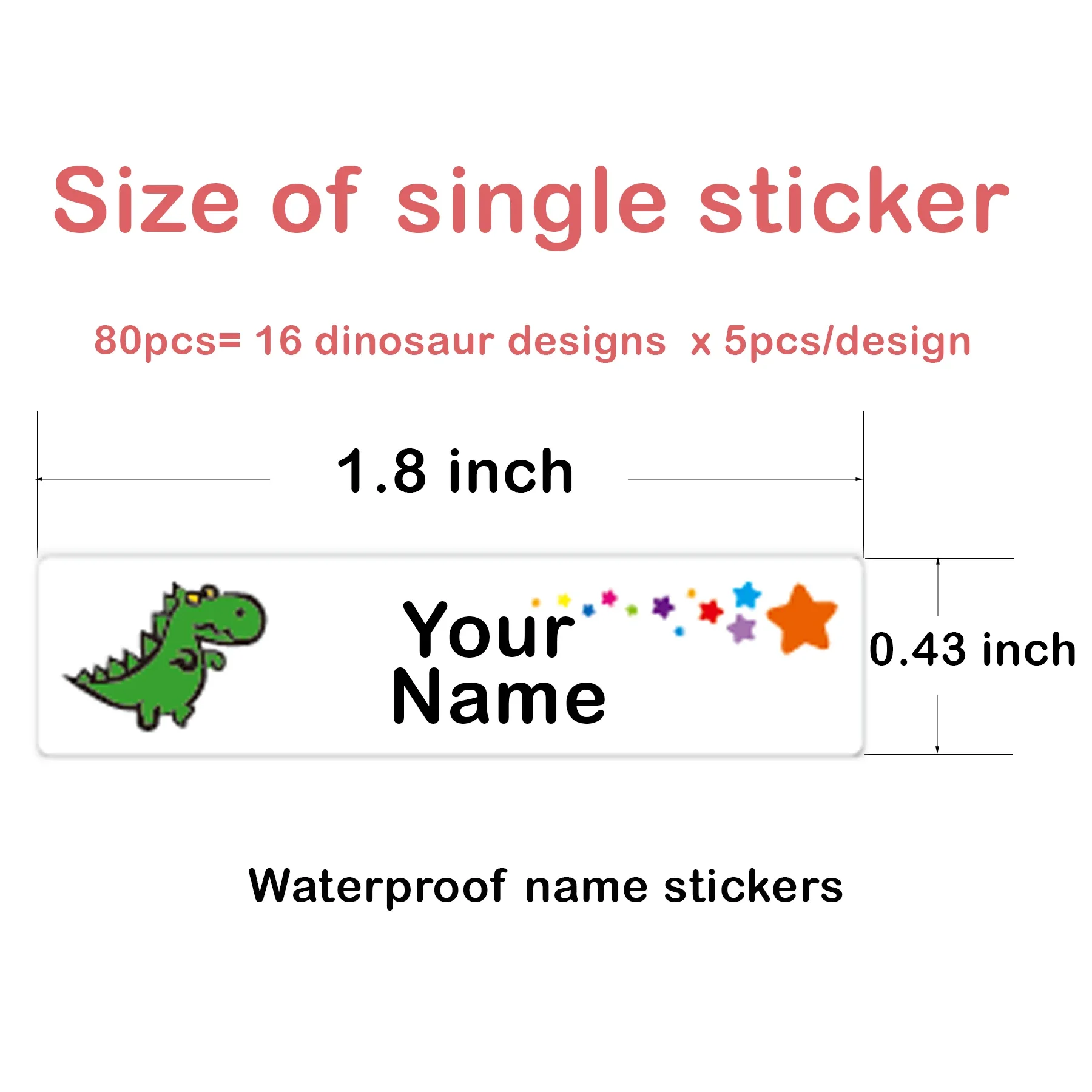 80pcs Custom Waterproof Name Labels Personalized Stickers Tags for Kids Water Bottles, Lunch Boxes, Backpacks, School Supplies