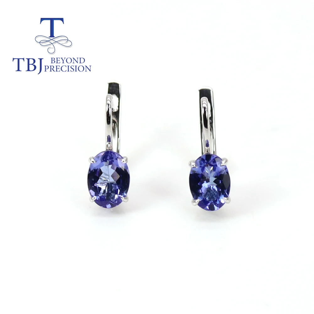 New 14K gold natural tanzanite oval 5*7mm 1.6ct gemstone earring Simple design women fine jewelry