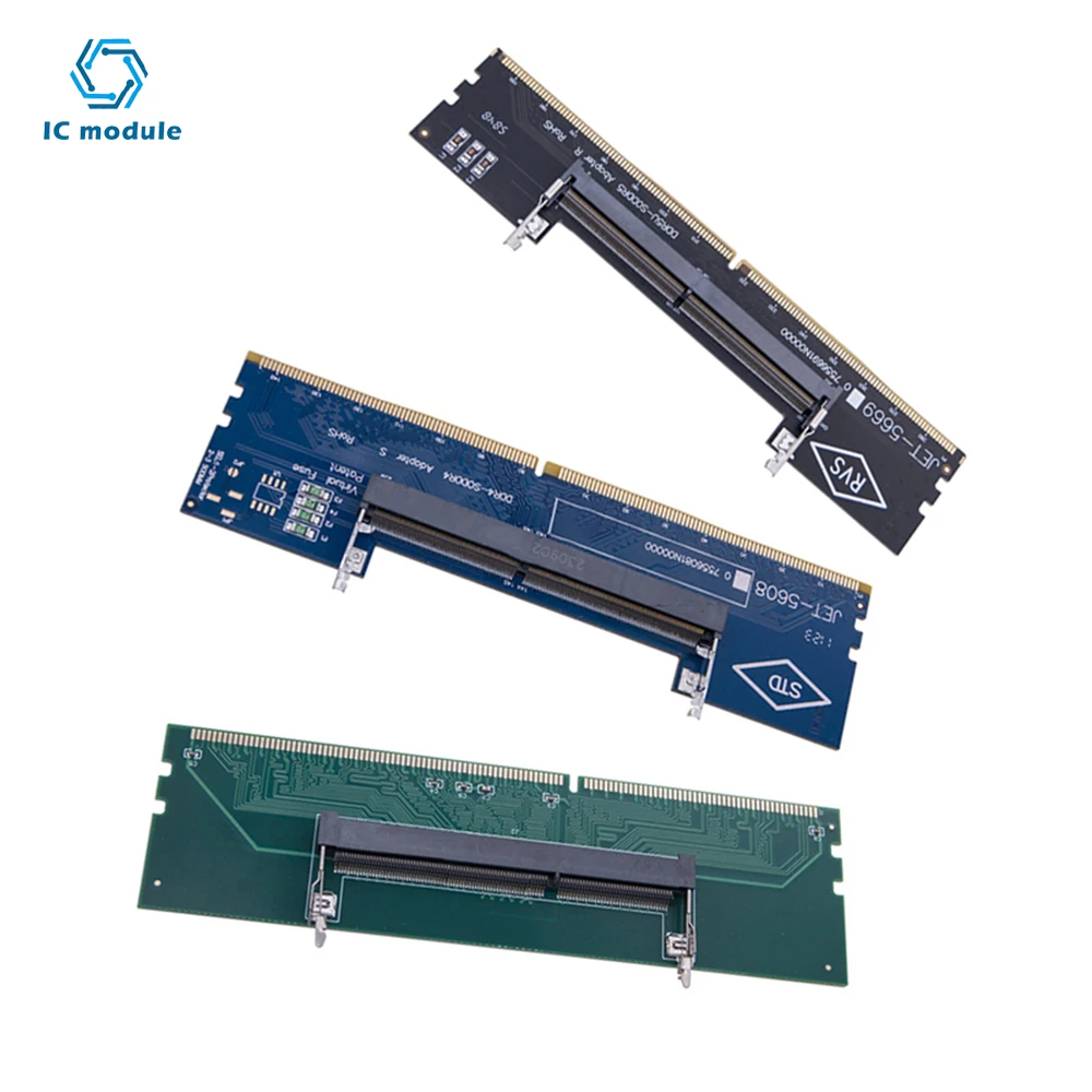 Memory RAM Connector Adapter DDR3 DDR4 DDR5 Laptop to Desktop Memory Adapter Card SO-DIMM to PC DIMM Card for Memory Expansion