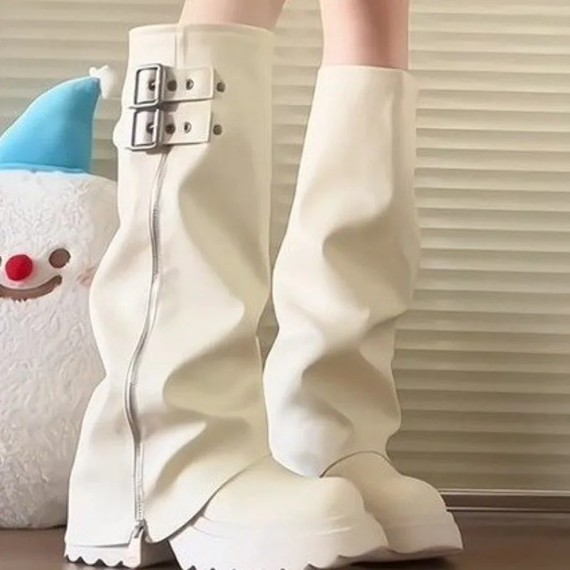 

Women 2025 Platform Heightened No Knee Thigh Boots Tall Little Knight Boots