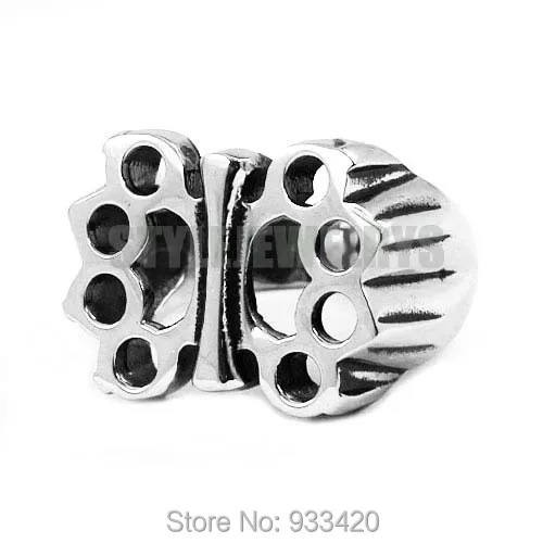 Wholesale Knuckles Boxing Glove Skull Ring Stainless Steel Jewelry Classic Motor Biker Men Ring Wholesale 436B