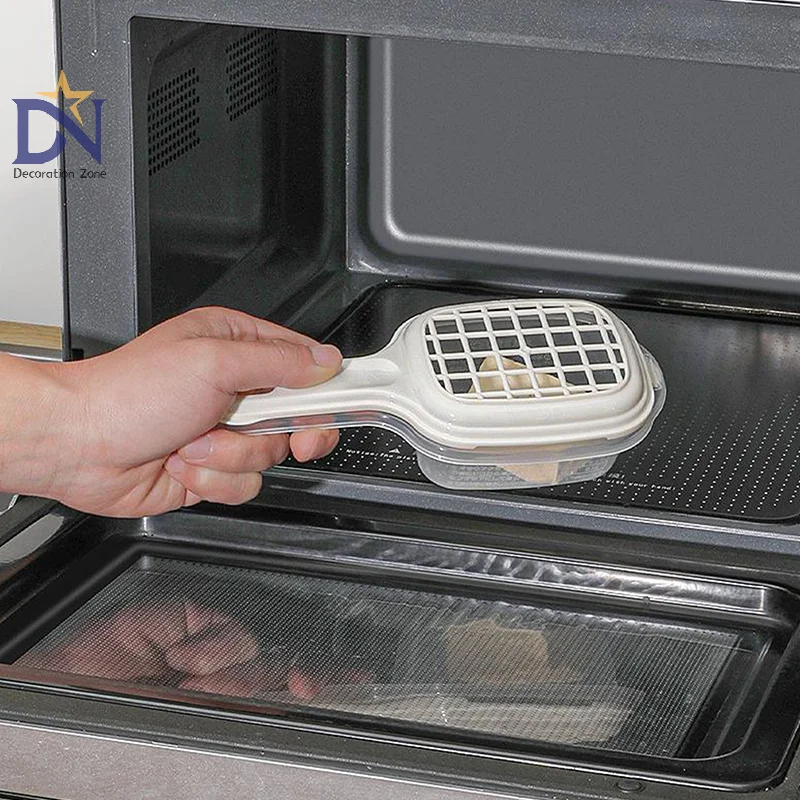 Microwave Rice Cake Heating Box With Handle Steaming Box Steamer Vessel Tofu Drain Box Fruit Cleaning Box