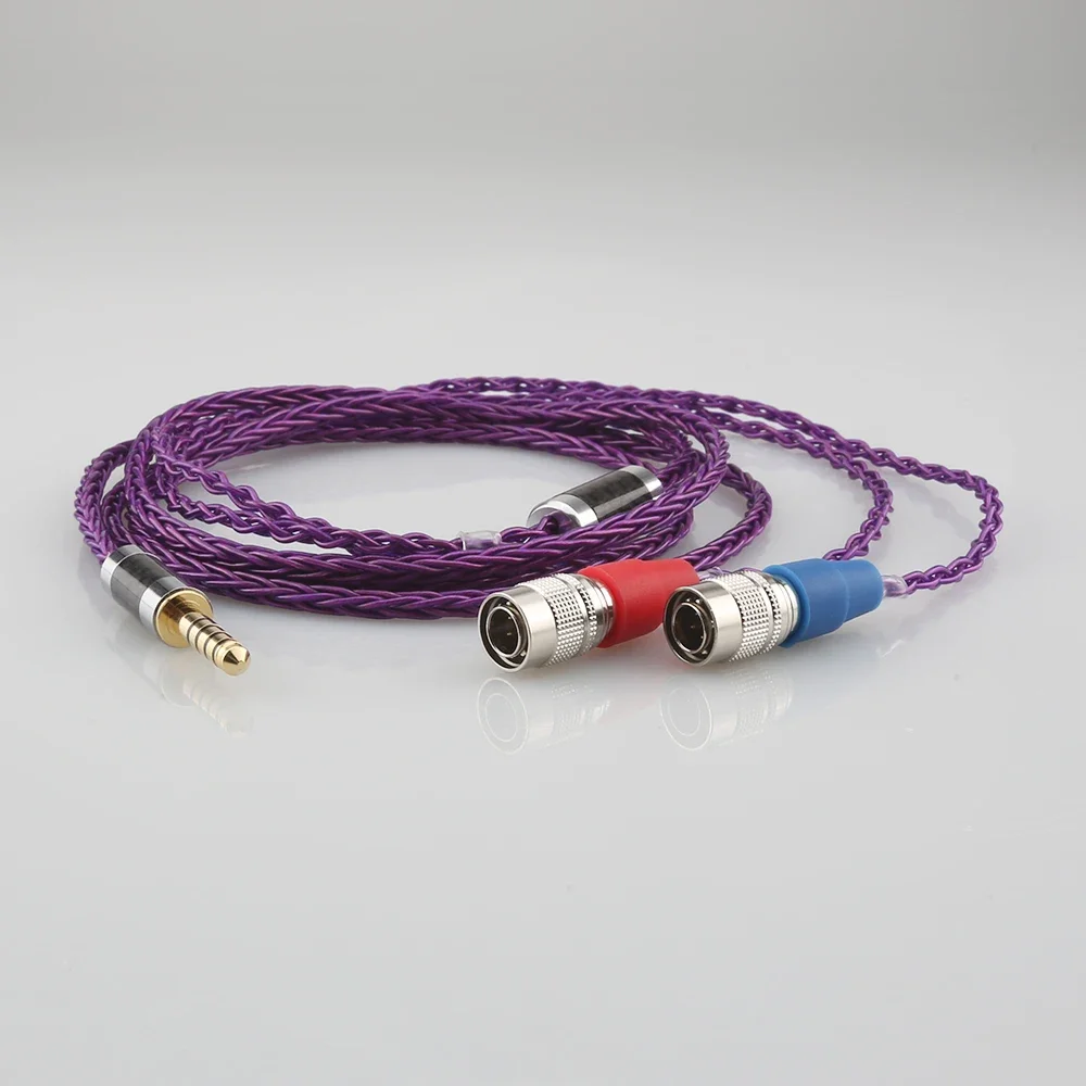 Hifi 2.5mm 3.5mm 4.4mm 4pin xlr balanceado banhado a prata fone de ouvido cabo de atualização para alto-falantes mr ether alfa dog prime