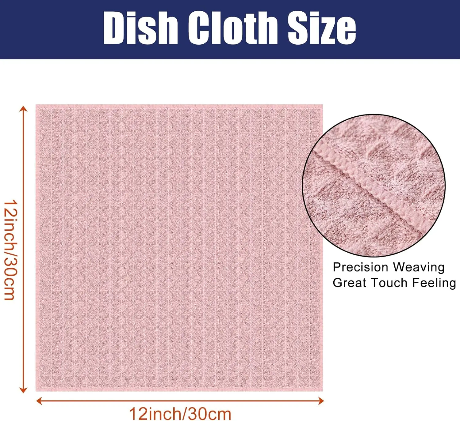 12Pcs Microfiber Waffle Weave Kitchen Dish Cloths, 12 x 12 Inch Ultra Absorbent and Solid Color Dish Towels Kitchen Fast Drying