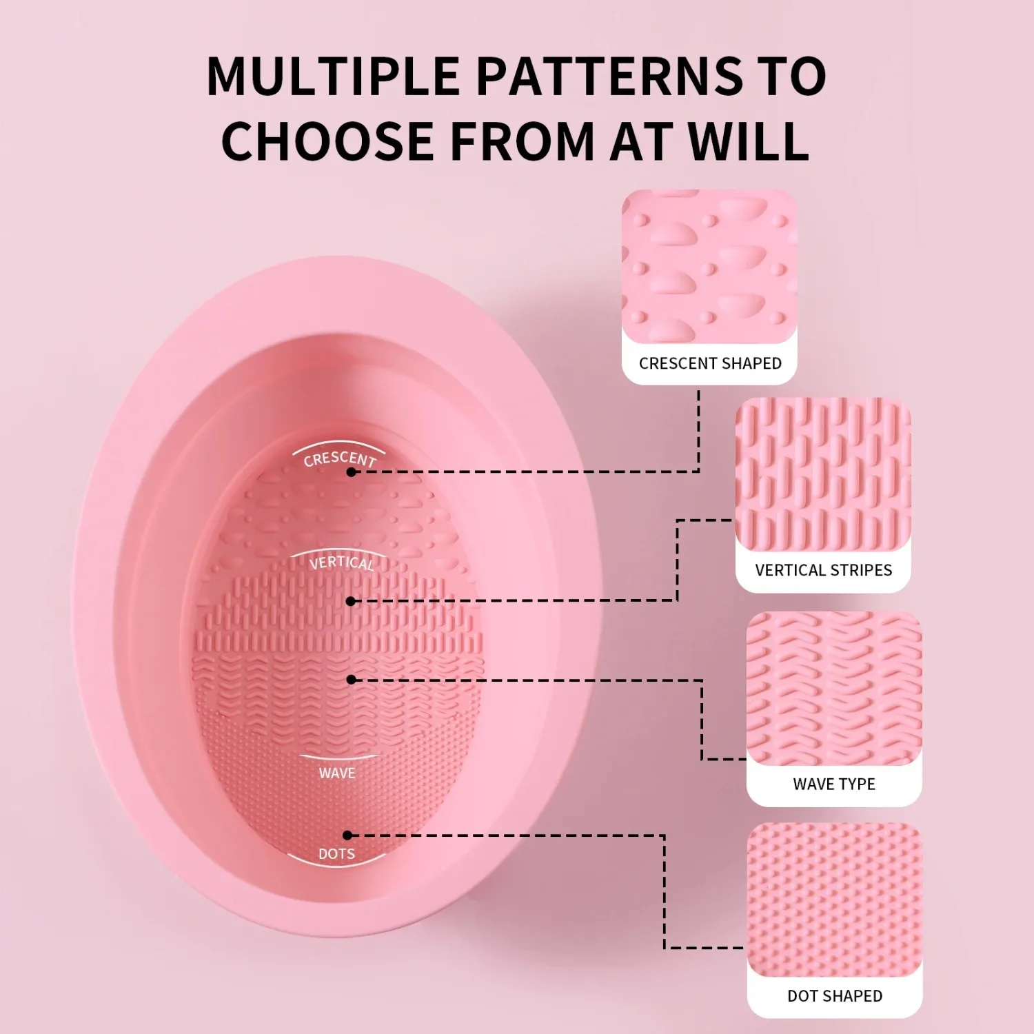3pcs Makeup Brush Cleaning Tool, Silicone Brush Cleaner Pad Foldable Portable Cleaning Bowl For Makeup Brushes - view 5