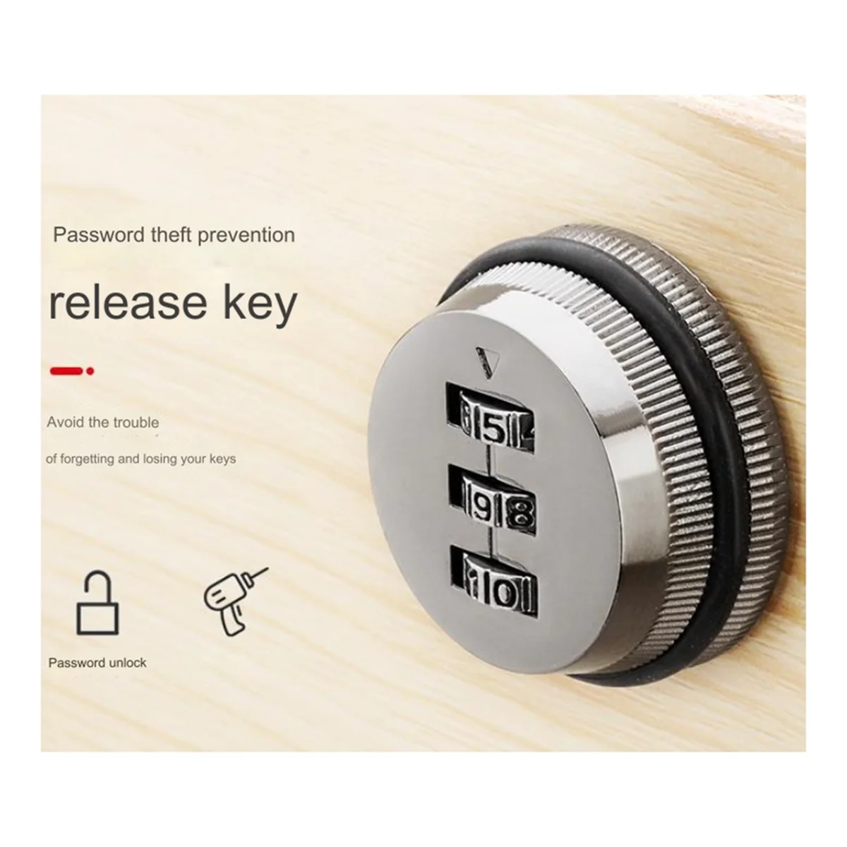 3 Digit Combination Cam Lock 30mm Keyless Password Lock Mailbox Cabinet Mechanical Locks for Mailbox Cabinet Door AJAS