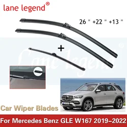 Conjunto de limpador dianteiro e traseiro para Mercedes-Benz, Peças de reposição de borracha, W167, V167, SUV, 2019, 2020, 2021, 2022