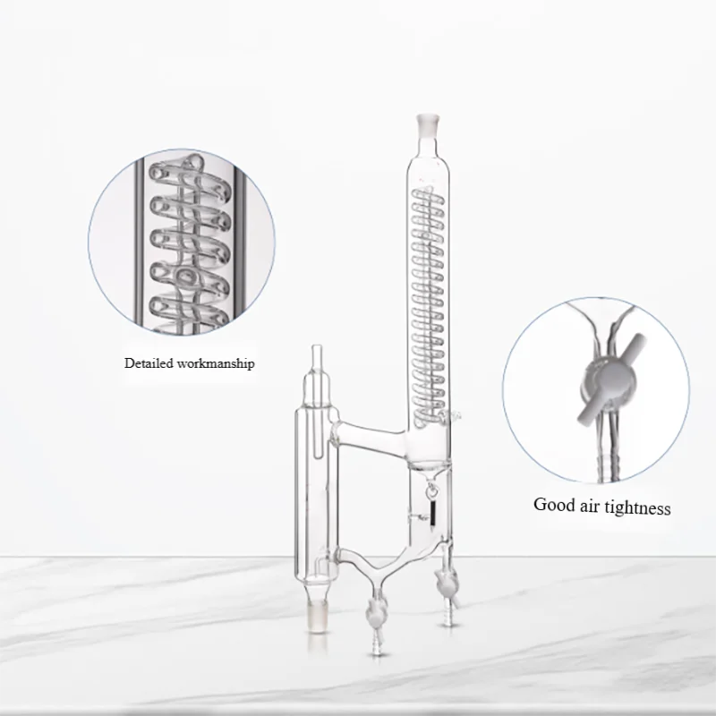 Glass phase separation azeotrope tower head with electromagnetic funnel precision fractionation head