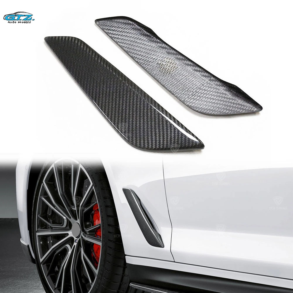 100% true dry carbon fibre for the BMW 5 Series G30 G38 side grille light vents attached to the 2017+ sedan