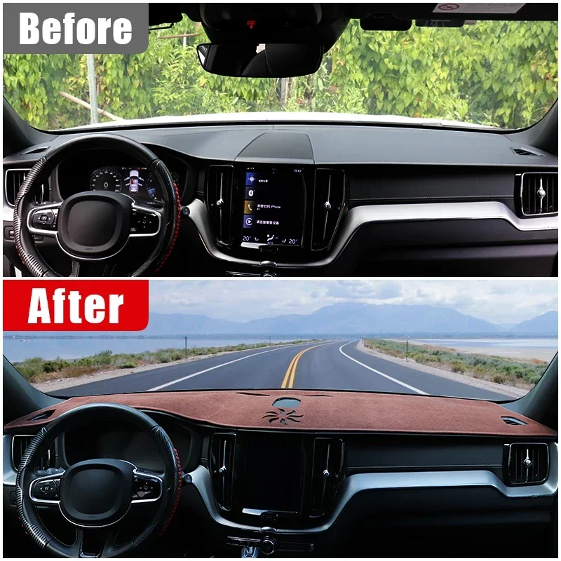 Car For Volvo XC60 2018 2019 2020 2021 2022 2023 Dashboard Cover Avoid Light Pad Sun Shade Mats Non-Slip Case Anti-UV Carpets