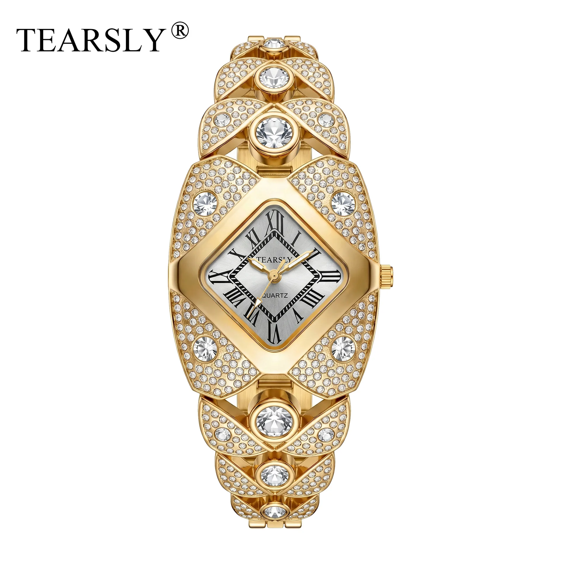 Vintage Full Diamond Bracelet Watch for Women Luxury Quartz Ladies' Fashion Clock Watch Light