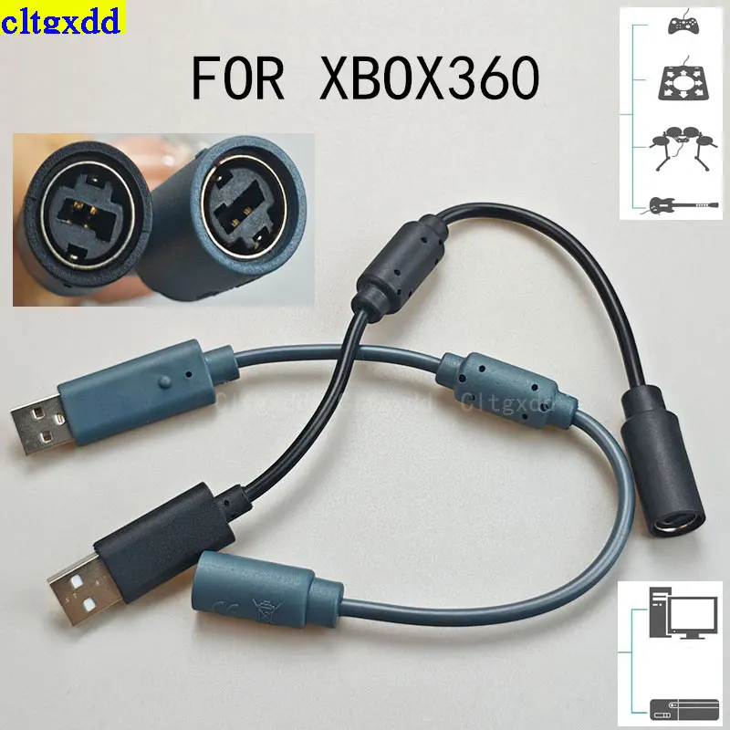 Cltgxdd 1 piece USB detachable cable, suitable FOR Xbox 360 game controller filter extension cable adapter, black gray