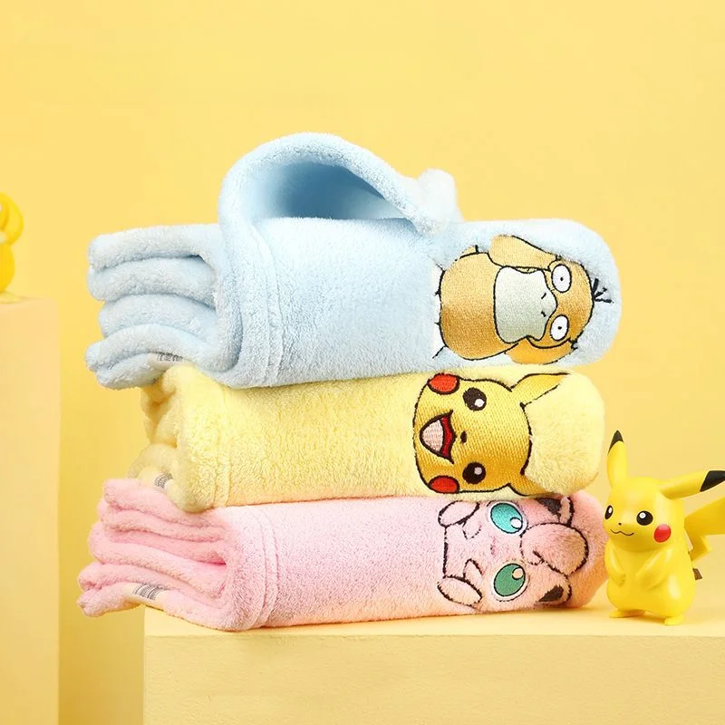 Pokemon Pikachu Cotton Towel Cartoon Bathroom Face Towel Strong Absorbent Soft Non-shedding Men and Women Thickened Towel Gifts