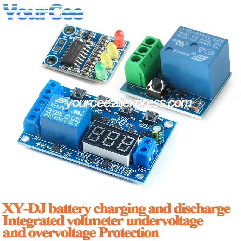 XY-DJ DC 6-40V Battery Charger Discharger Board Module LED Display Undervoltage Overvoltage Protection Board Precision Auto Off