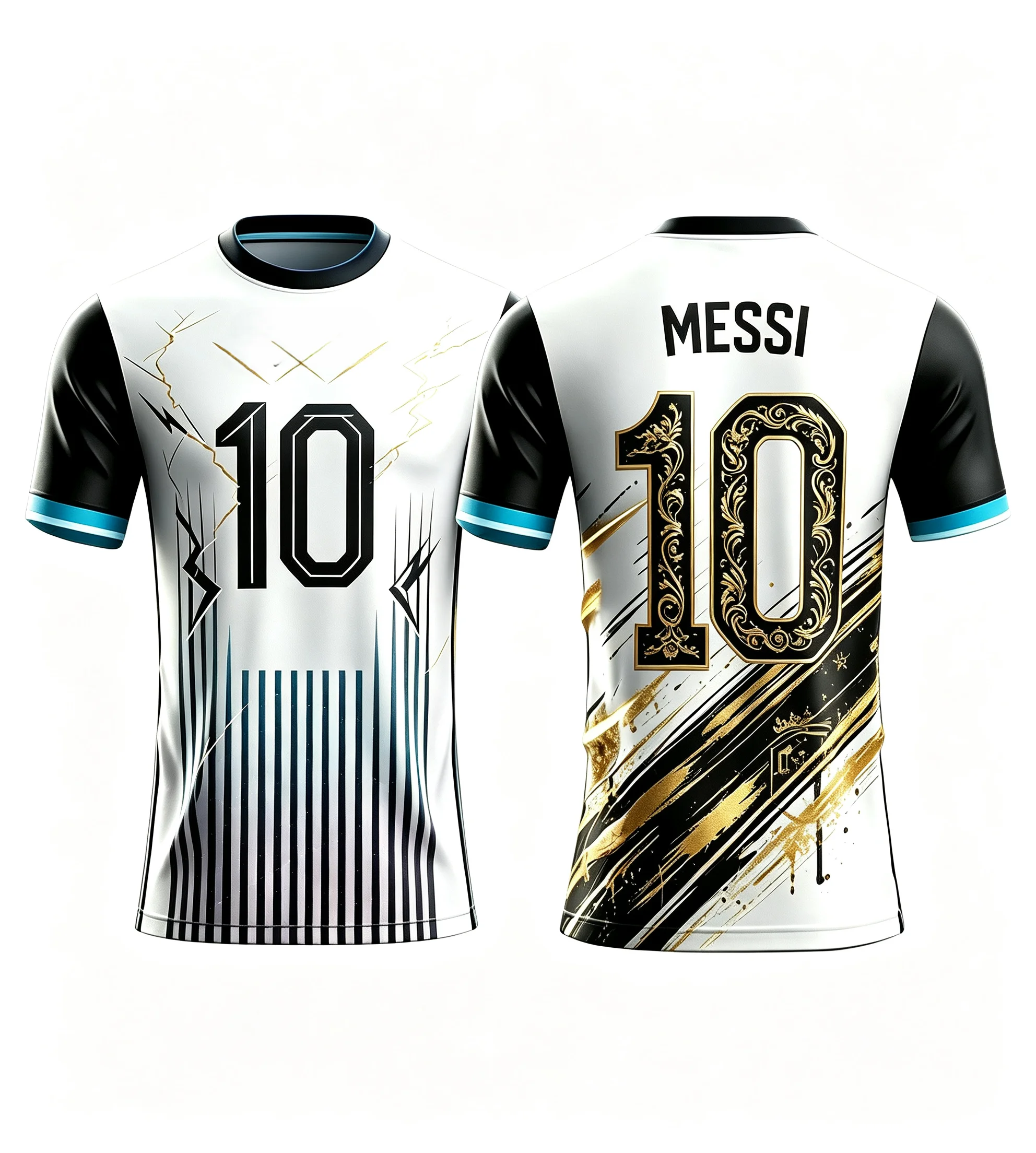Argentina Messi No. 10 Football Fan Jersey, Quick-Drying and Breathable Unisex Sports Jersey.